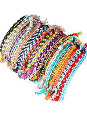 Handmade Woven Wrap Friendship Bracelets Adjustable Cotton Tassel Set